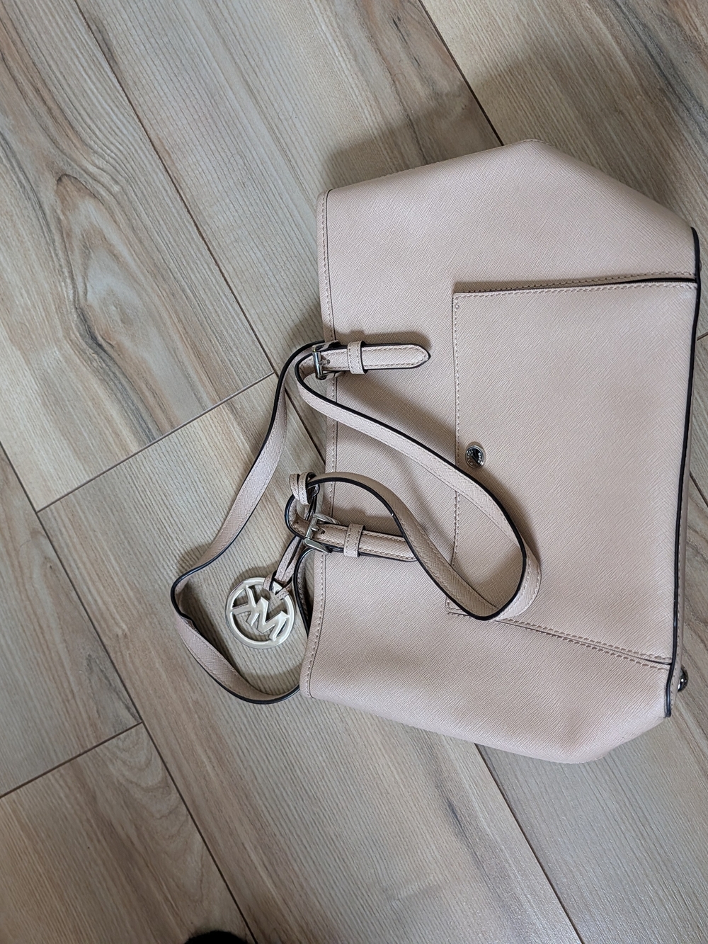 Michael Kors Pale Pink Saffiano Leather Shoulder Bag